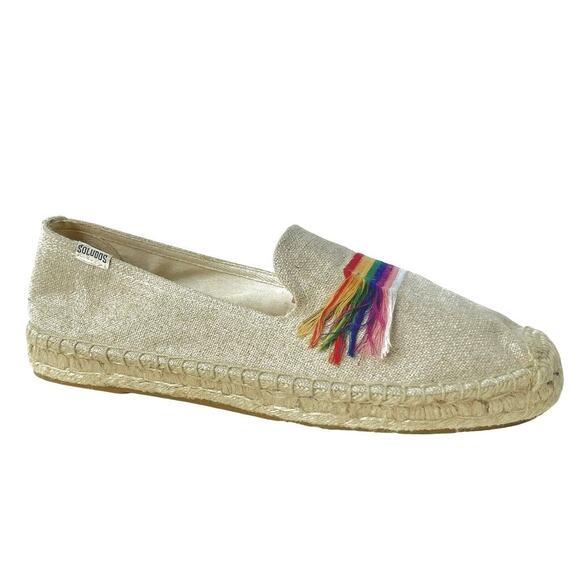 Soludos Unisex Rainbow Espadrilles Linen Slip-On Shoes Pride Edition Beach Flats - Picture 2 of 16